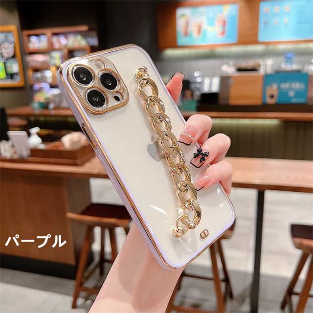 iPhoneクリアケース チェーン